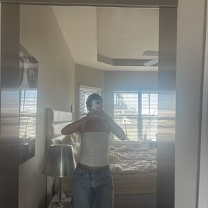 Shop rumored Dylan square neck halter top in white